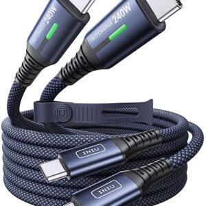 INIU USB C to USB C Cable, 240W Fast Charging Type C Charger Cord, Braided USBC Phone Charger Cable for iPhone 17 16 Pro Max Samsung S26 S25 Laptops MacBook Air 15 M3 iPad Switch
