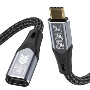 USB-c Extension Cable 3.3FT/1M Compatible with Thunderbolt 4 Extension Cable high Speed 40Gbps Data Transfer, USB c Male to Female, 8K Display/Video 240W, for Docking Station